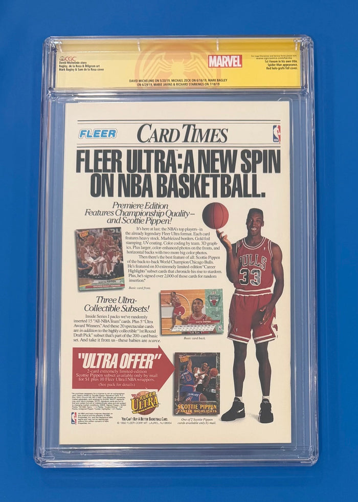 Venom Lethal Protector #1 CGC 9.8 Red Holofoil 1993 Signed 8x Signature Series Custom Label