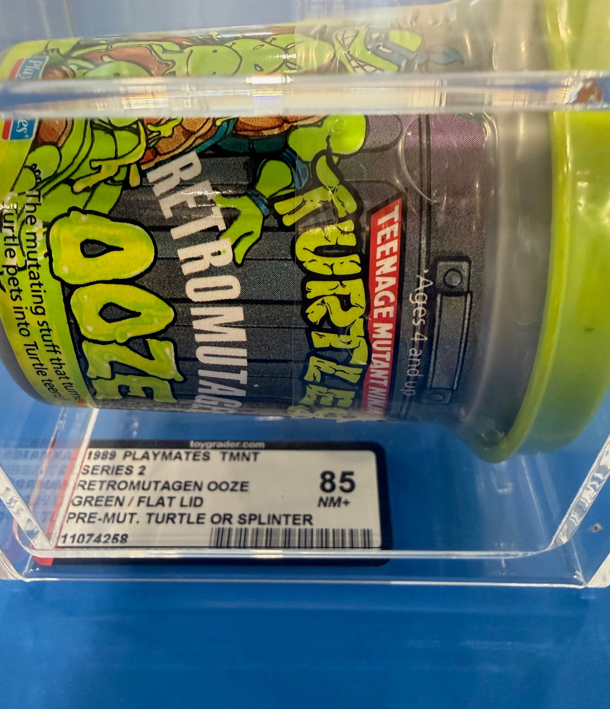 TMNT Retromutagen Ooze Pre-Mutant Turtle Green AFA Graded 85 NM+ Playmates