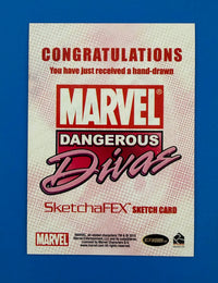 2011 Marvel Dangerous Divas Series 1 Sketch Card by Eli Rutten Black Cat 1/1