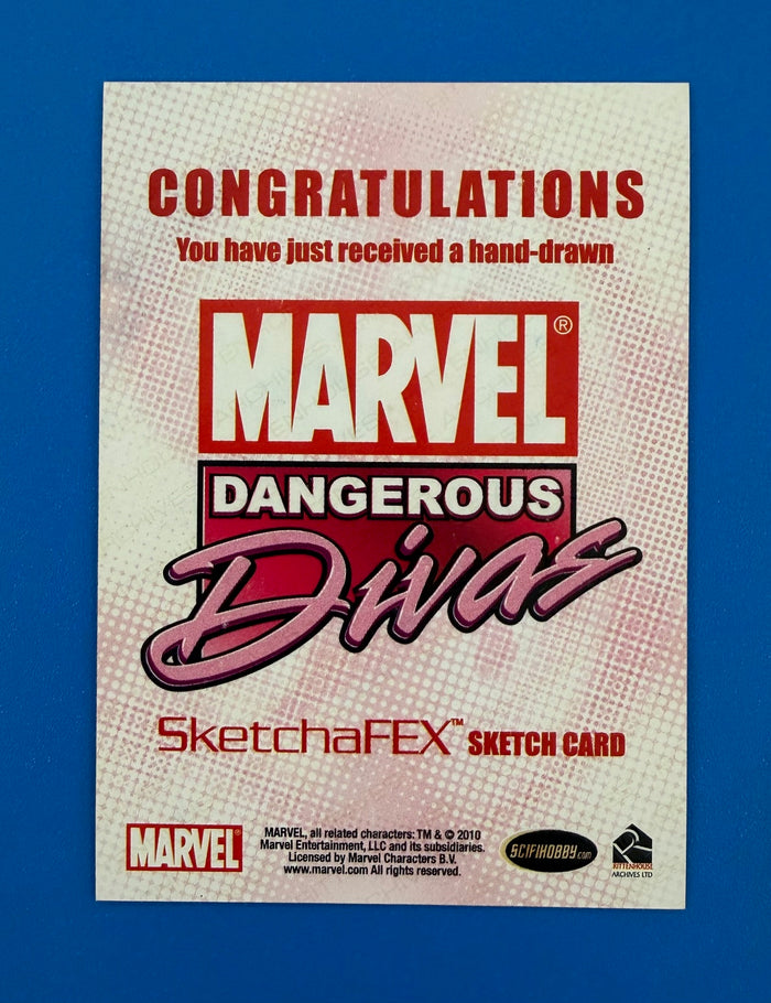 2011 Marvel Dangerous Divas Series 1 Sketch Card by Eli Rutten Black Cat 1/1