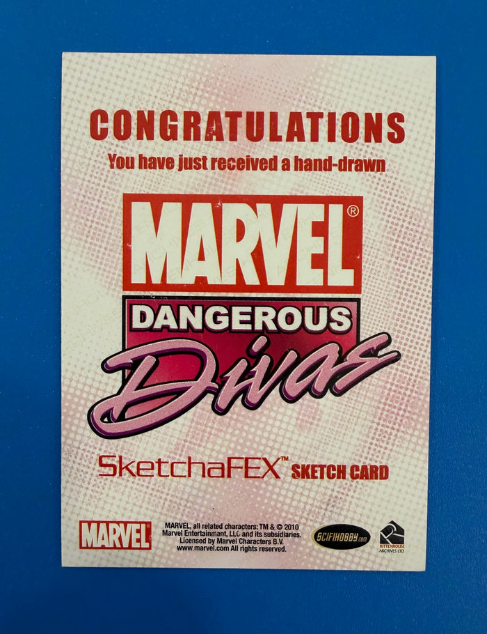2011 Marvel Dangerous Divas Series 1 Sketch Card by Eli Rutten Hope Summers 1/1