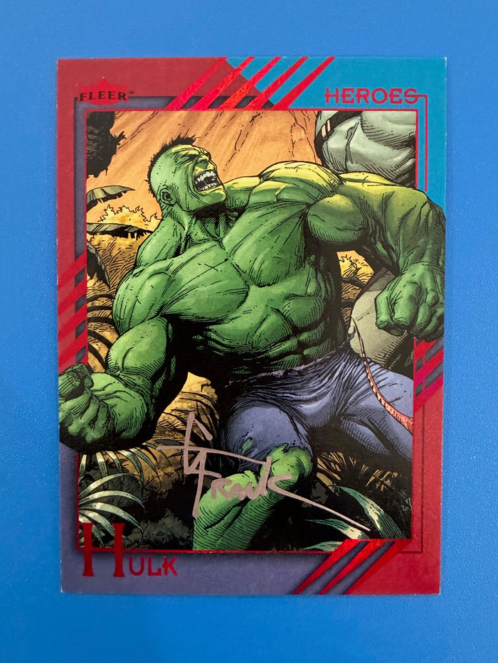 2015 Marvel Fleer Retro Autograph Base Card #25 Hulk Signed by Gary Frank