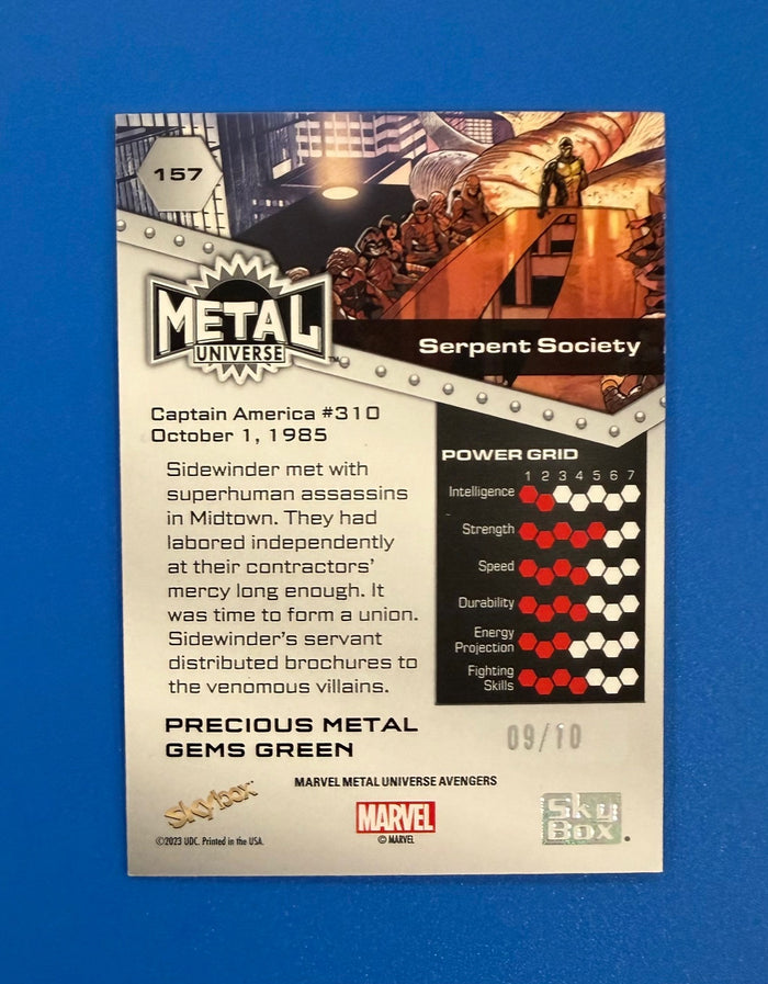 2024 Skybox Marvel Metal Universe Avengers PMG Green 9/10 Serpent Society