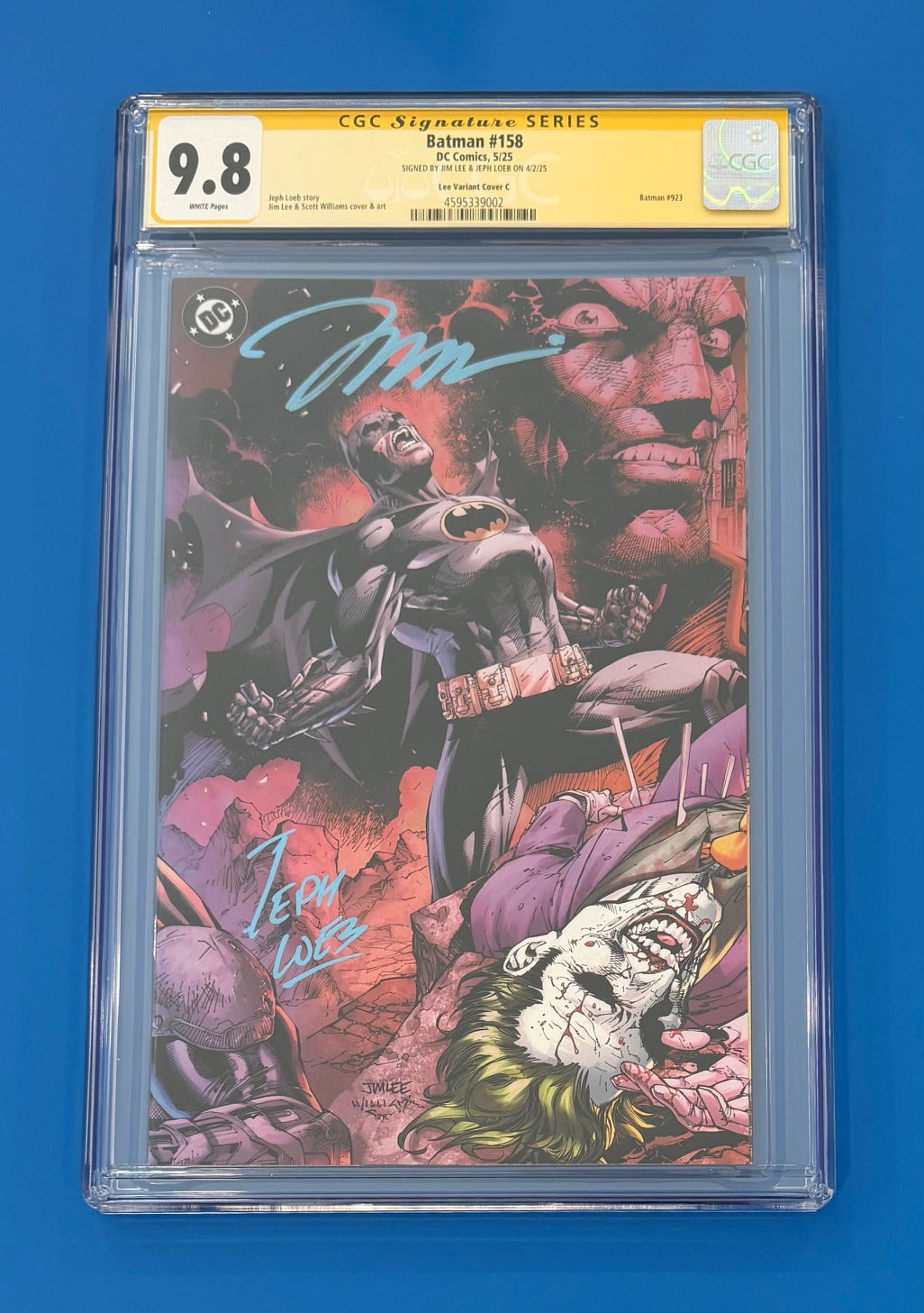 Batman #158 CGC 9.8 Signed 2x by Jim Lee & Jeph Loeb Virgin Variant Hush 1:1000