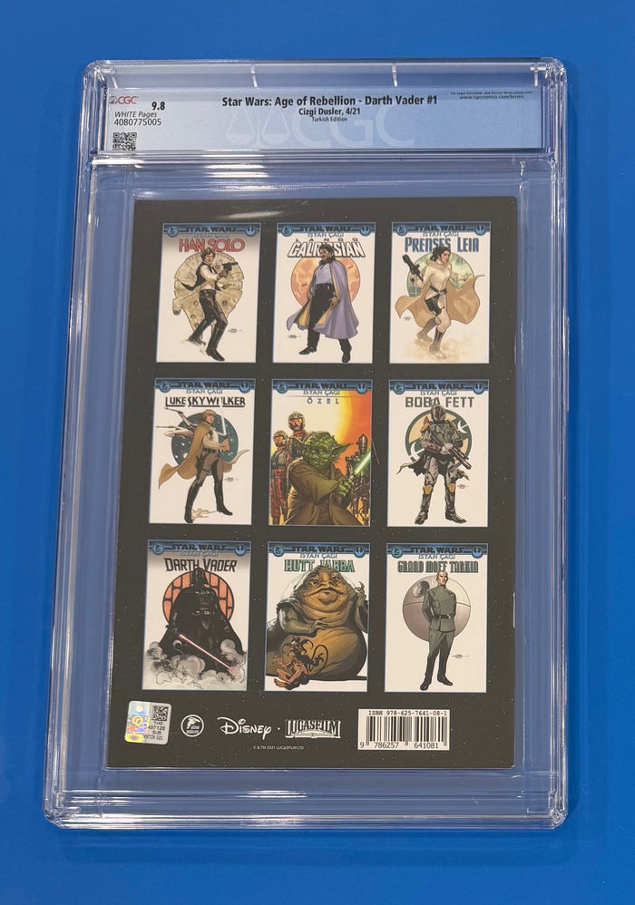 Star Wars Age Of Rebellion Darth Vader #1 CGC 9.8 Turkish Edition 2021 Dodson
