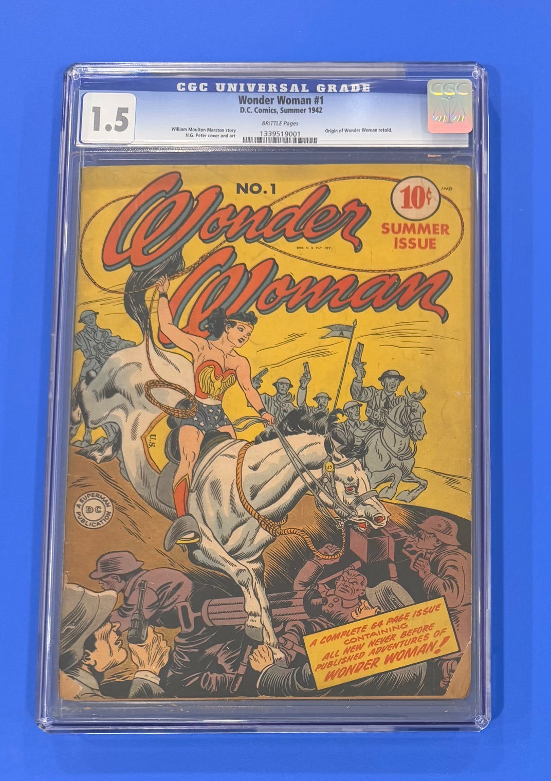Wonder Woman #1 CGC 1.5 Blue Label DC 1942 Golden Age