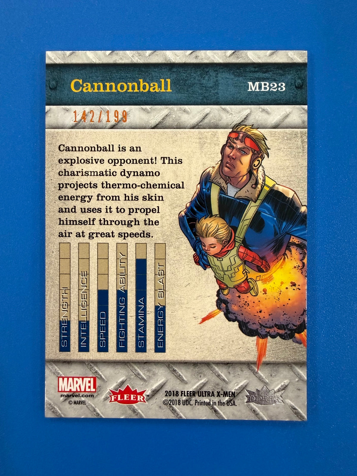 2018 Fleer Ultra X-Men Cannonball Precious Metal Gems PMG Card MB23 Bronze 142/199