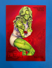 2015 Marvel Fleer Retro #32 She-Hulk PMG Red 90/100 Precious Metal Gem
