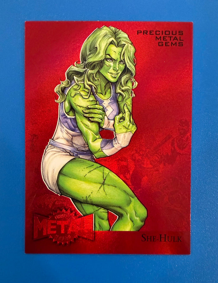 2015 Marvel Fleer Retro #32 She-Hulk PMG Red 90/100 Precious Metal Gem
