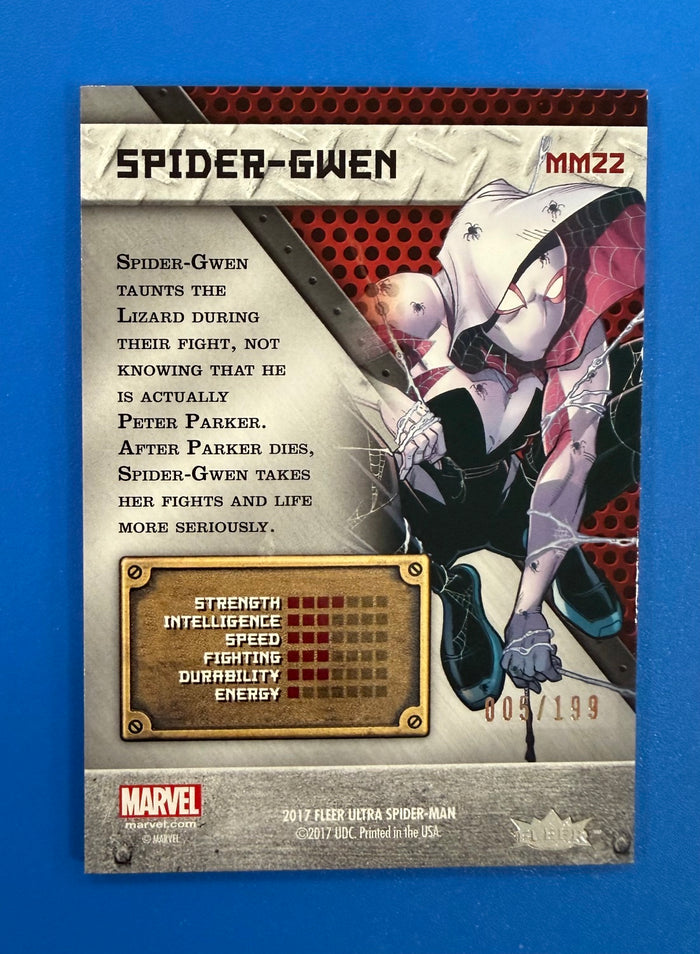 2017 Fleer Ultra Spider-Man Metal Bronze PMG MM22 Spider-Gwen 005/199