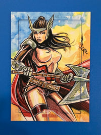 2011 Marvel SketchaFEX Universe Sketch Card Alcione Silva 1/1 Valkyrie
