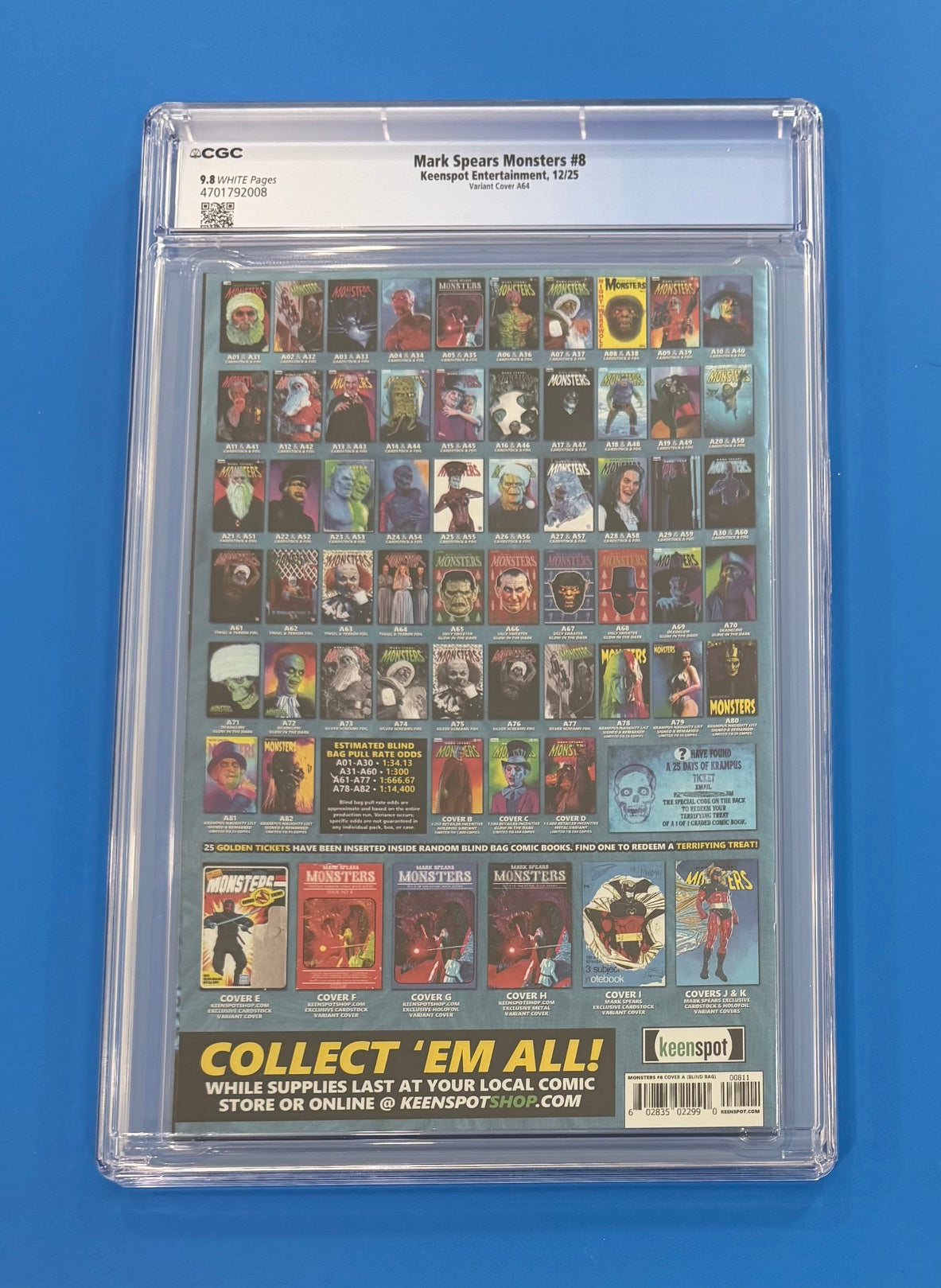 Mark Spears Monsters #8 CGC 9.8 A64 Foil Variant 1:666 Tinsel & Terror