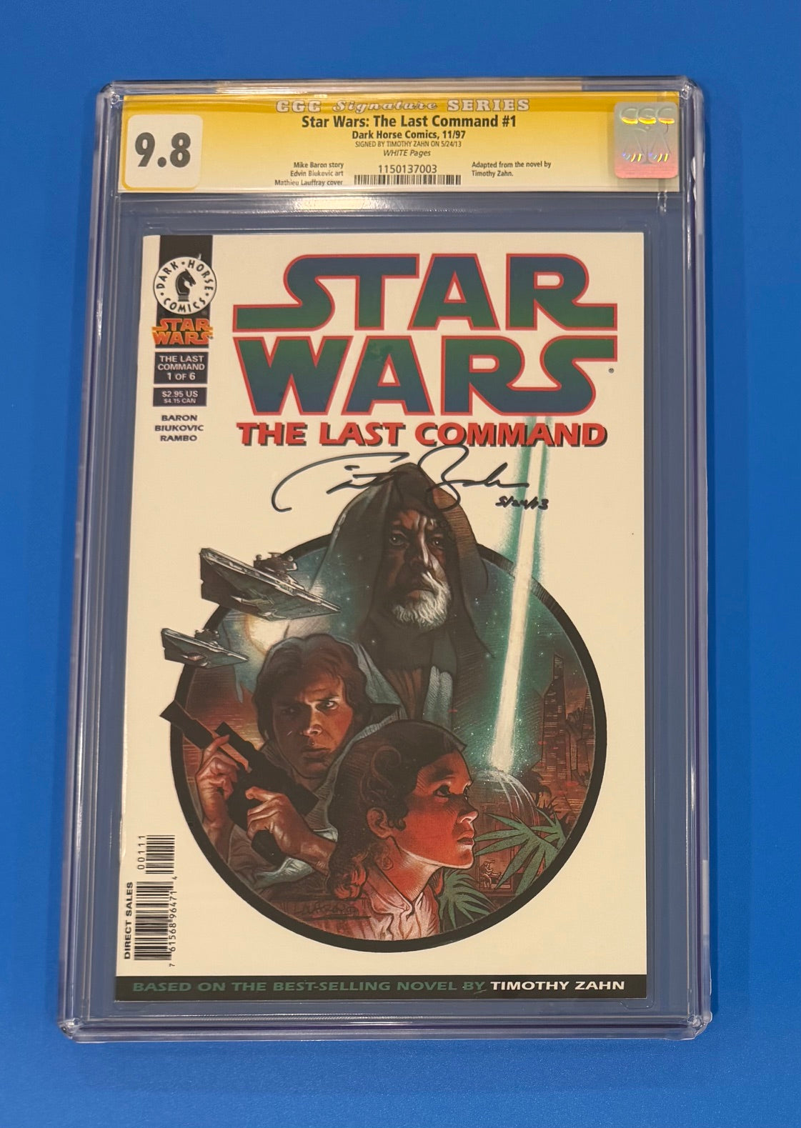 Star Wars Last Command #1 CGC 9.8 SS Signed Timothy Zahn Dark Horse 1997