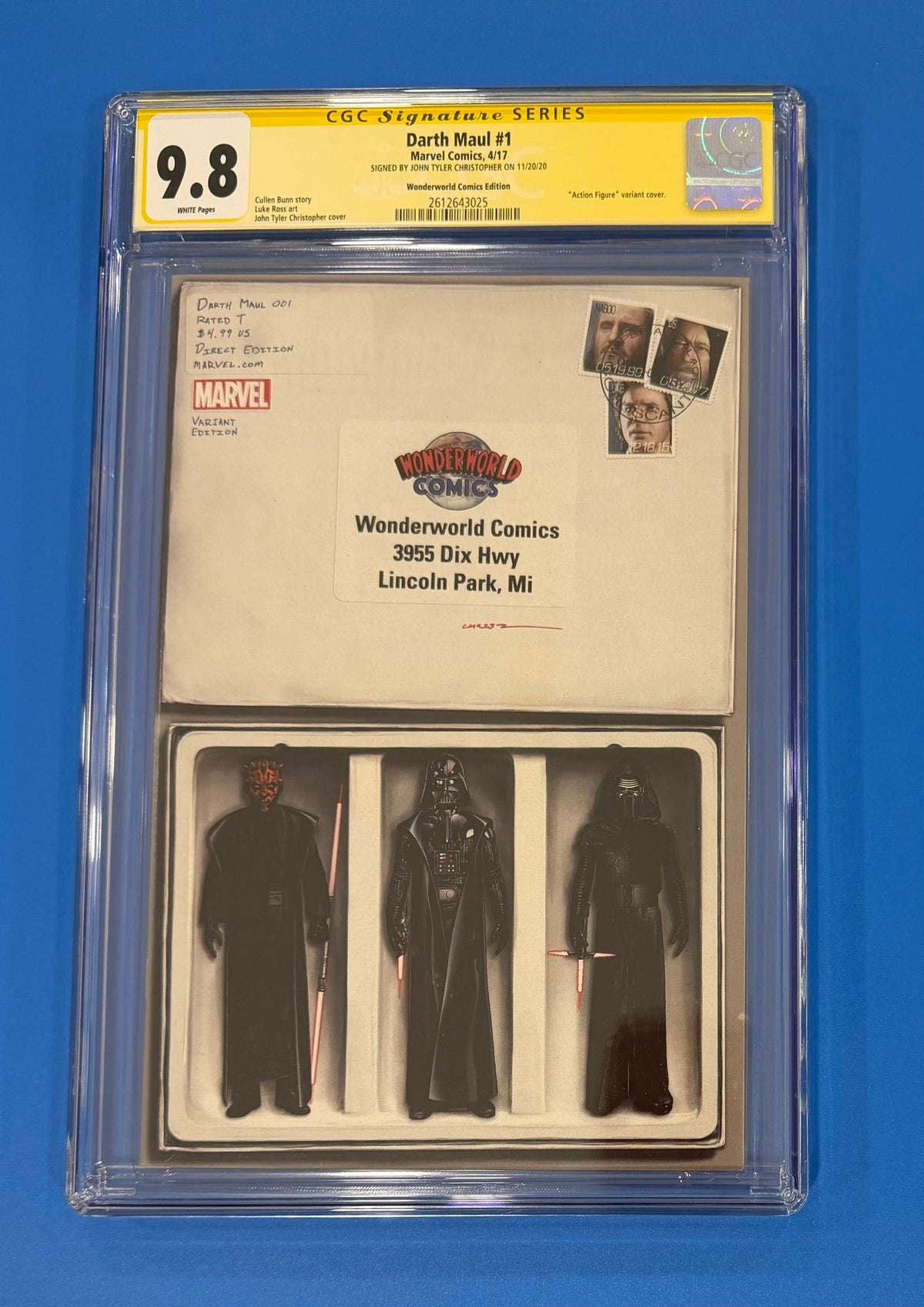 Star Wars Darth Maul #1 CGC 9.8 SS Signed Action Figure Variant JTC Wonderworld Exclusive