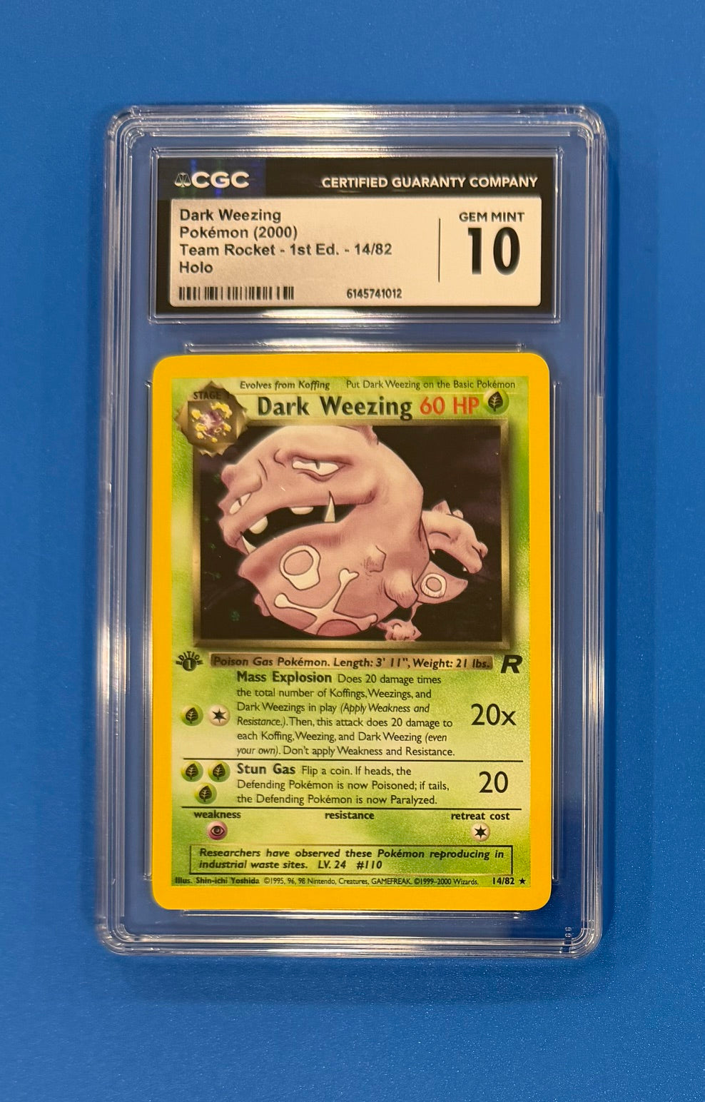 Pokemon Dark Weezing Holo Team Rocket 14/82 1st Edition CGC 10 Gem Mint