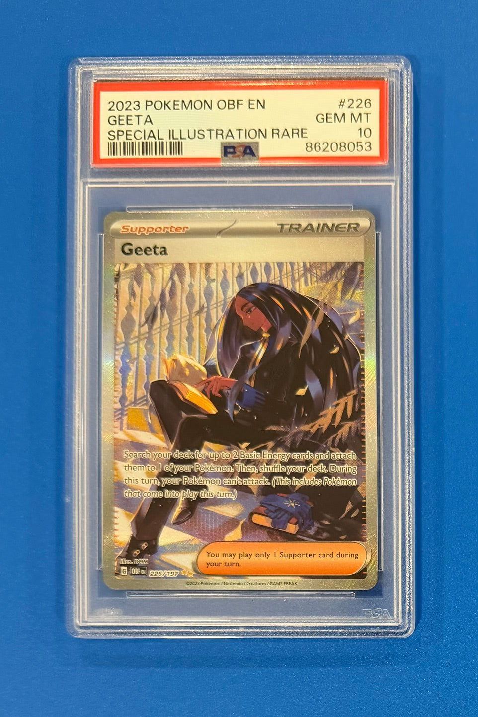 Pokemon Geeta 226/197 Obsidian Flames Special Illustration Rare PSA 10 Full Art